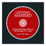 Économies de mariage de disque vinyle la date invitation