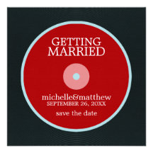 Économies de mariage de disque vinyle la date invitation