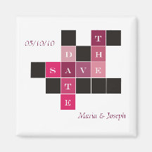 Économies de mariage de jeu de mots croisé la date magnets