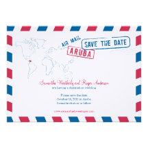 Économies de mariage de la poste aérienne d'Aruba  Invitation Personnalisée