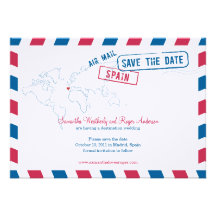 Économies de mariage de la poste aérienne de l'Esp Invitation Personnalisée