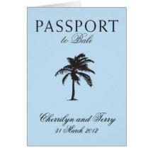 Économies de mariage de passeport de Bali la date Cartes De Vœux