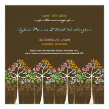 Économies de mariage de région boisée de quatre ar invitations personnalisables