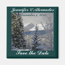 Économies de mariage d'hiver la date magnets