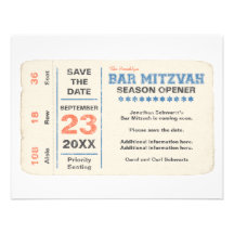 Économies de Mitzvah de barre d'étoile de sports l Carton D'invitation