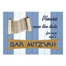 Économies de Mitzvah de barre la date Invitations Personnalisées