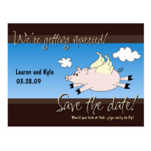 Économies de porc de vol le PC de date Carte Postale