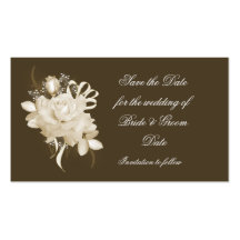 Économies de rose de sépia la date cartes de visite personnelles
