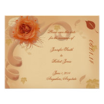 Économies de rose d'orange en automne la carte de  cartons d'invitation
