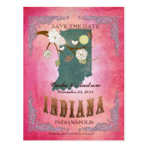 Économies de rose la date - carte de l'Indiana ave Carte Postale