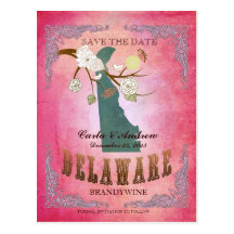 Économies de rose la date - carte du Delaware avec Cartes Postales
