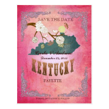 Économies de rose la date - carte du Kentucky avec Carte Postale