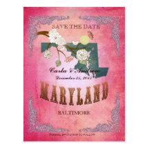 Économies de rose la date - carte du Maryland avec Cartes Postales