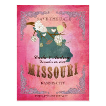 Économies de rose la date - carte du Missouri avec Carte Postale