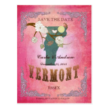 Économies de rose la date - carte du Vermont avec  Cartes Postales