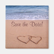Économies de thème de plage la date ! aimant pour réfrigérateur