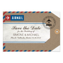 Économies d'étiquette de bagage de par avion de pa invitations