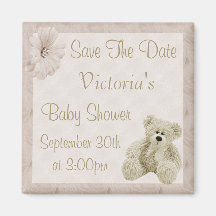Économies d'ours de nounours le baby shower de neu aimant pour réfrigérateur