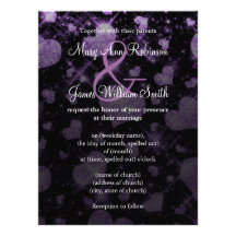 Économies élégantes de mariage le pourpre de coeur faire-parts