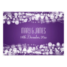 Économies élégantes de mariage le pourpre pointill invitation