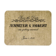 Économies occidentales de mariage de toile de jute magnets rectangulaires