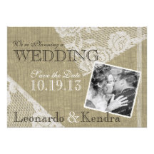 Économies romantiques de dentelle vintage la date invitations personnalisées