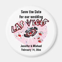 Économies roses de coeur de Las Vegas la date Aimants