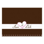 Économies roses de coeur la date invitation personnalisée