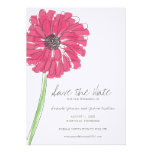 Économies roses de marguerite de Gerber la date Cartons D'invitation
