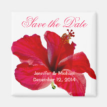 Économies tropicales de mariage de ketmie la date magnets pour réfrigérateur