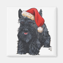 Écossais espiègle Terrier Père Noël Aimants Pour Réfrigérateur