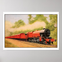 Ecossais royal locomotif vintage d'aquarelle posters