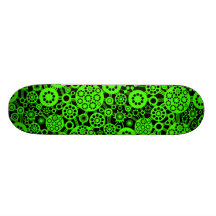 Écosystème - Chartreuse sur le noir Plateaux De Skateboards Customisés