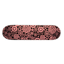 Écosystème - doucement rose sur le noir plateau de skateboard