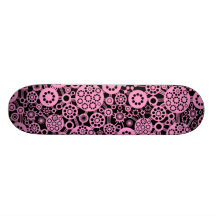 Écosystème - rose sur le noir skateboard