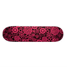 Écosystème - rouge au néon sur le noir skateboards personnalisés