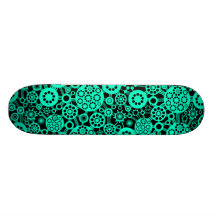 Écosystème - turquoise sur le noir plateaux de planche à roulettes