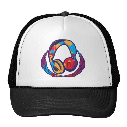 Écouteurs colorés casquette de camionneur