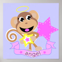 écran de singe d'ange affiches