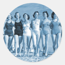 Écrous surfants de plage de rétro kitsch vintage d autocollants