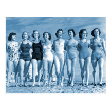 Écrous surfants de plage de rétro kitsch vintage d cartes postales