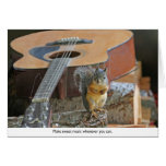 Écureuil avec la guitare carte de vœux