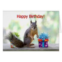 Écureuil de joyeux anniversaire carte de vœux