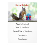 Écureuil de joyeux anniversaire invitation personnalisable
