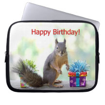 Écureuil de joyeux anniversaire trousses ordinateur