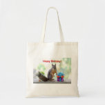 Écureuil de joyeux anniversaire sacs en toile