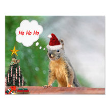 Écureuil de Joyeux Noël indiquant Ho Ho Ho ! Photos D’art