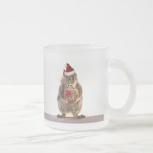 Écureuil de Noël avec du sucre de canne Tasse À Café