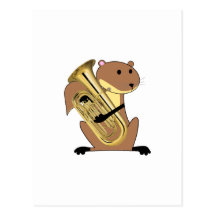 Écureuil jouant l'euphonium cartes postales