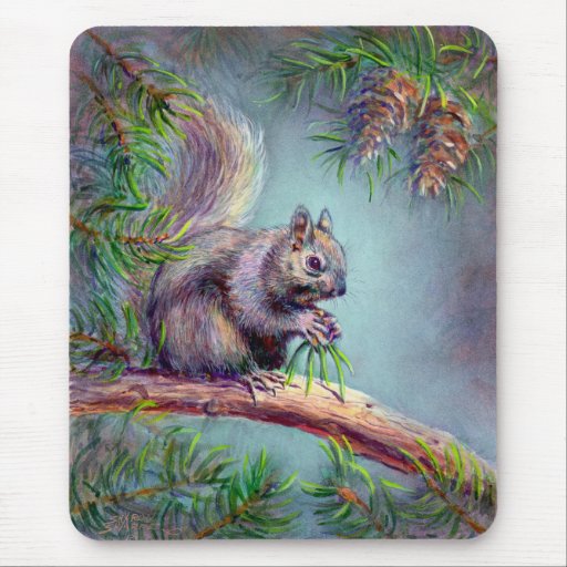 ÉCUREUIL OCCUPÉ par SHARON SHARPE Tapis De Souris